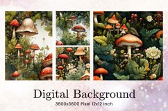 Mushroom Fantasy Background Wall Art Wallpaper Backdrop Product Image 1
