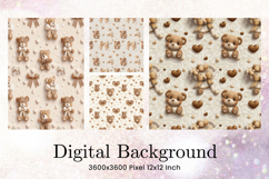 Bear Heart Valentines Background Love Wallpaper Product Image 1