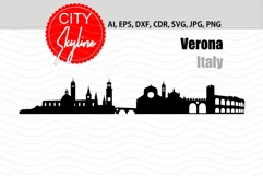 Verona City Skyline, Vector Silhouette, Verona Svg, Italy Product Image 1