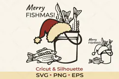 Merry Fishmas SVG Christmas Fishing Shirt Cut File PNG Product Image 1