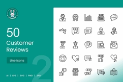 Customer Reviews &amp; Feedback Icons Pack 50 Vector Product Image 1