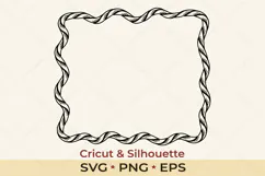 Wavy Rope Frame SVG | Western Lasso frame PNG Product Image 1