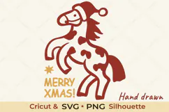 Western Christmas Horse SVG Merry Xmas Cut File Product Image 1