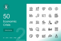 50 Economic Crisis Icons Product Image 1
