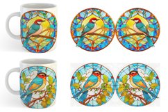 Mug sublimation design with Stained Glass bird illustration Product Image 4