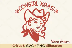 Cowgirl Xmas SVG Western Christmas Cut File Product Image 1