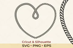 Cowboy Rope Heart SVG | Western Love Design Product Image 1