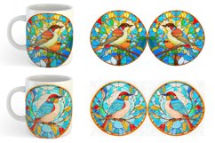 Mug sublimation design with Stained Glass bird illustration Product Image 6