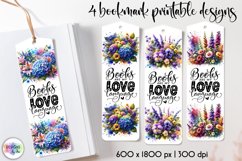 Summer Flowers Bookmarks, Books are My Love Language Print Product Image 1