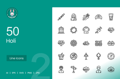 Holi Line Icons Product Image 1