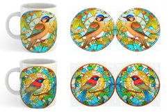 Mug sublimation design with Stained Glass bird illustration Product Image 2