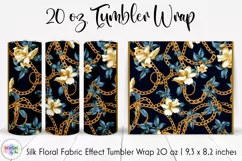 Floral Tumbler Wrap | Elegant Floral Silk Fabric Texture Product Image 1