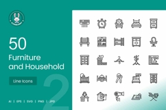 Furniture &amp; Household Line Icons Product Image 1