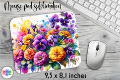 Summer Flowers Mouse Pad. Floral Mouse Pad Design Product Image 1