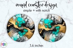 Abstract Car Coaster | Liquid Art Round Coaster Design Product Image 1
