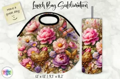 Vintage Floral Lunch Bag Design | Baroque Flowers Lunch Bag Product Image 1
