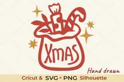 Xmas Santa Bag SVG Christmas Cut File Product Image 1