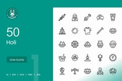 Holi Line Icons Product Image 1