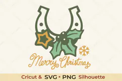 Western Christmas SVG Horseshoe Cut File Product Image 1