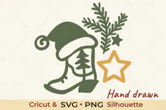 Christmas Boots SVG Cowboy Christmas Cut File Product Image 1