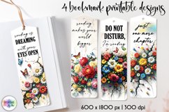 Cracked Wall with Flowers Bookmarks, Spring Flowers PNG Product Image 1