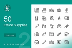 Office Supplies Line Icons Product Image 1