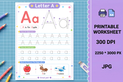 Letter uppercase printable alphabet tracing worksheet Product Image 1