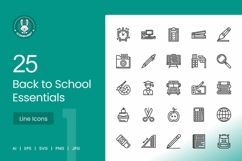 Back to School Essentials Line Icons Product Image 1
