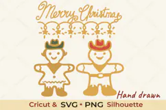 Christmas Western Gingerbread SVG Cut File Product Image 1