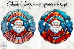Stained Glass Wind Spinner | Santa Claus Stained Glass Print Product Image 1