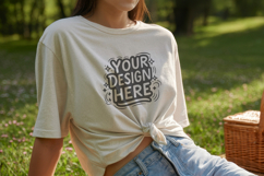 Women Outdoor T-Shirt Mockup PSD JPG Product Image 1