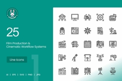 Film Production &amp; Cinematic Workflow Systems Icons Product Image 1