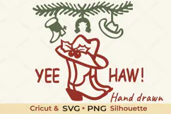 Cowboy Christmas SVG, Yee Haw PNG Cut File Product Image 1