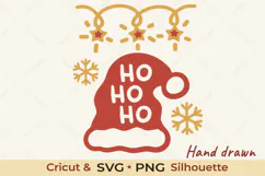 Santa Hat Ho Ho Ho SVG Christmas Cut File Product Image 1