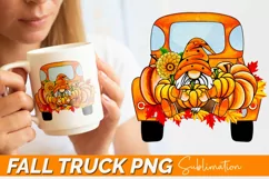 Fall Truck clipart,Happy Halloween,Truck Gnome,Pumpkin Product Image 6