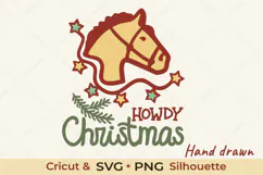 Howdy Christmas Horse SVG Western Cut File Product Image 1