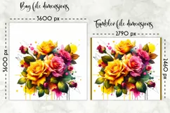 Watercolour Roses Lunch Bag | Watercolour Roses Tumbler Wrap Product Image 2