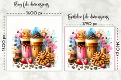 Iced Coffees Lunch Bag, Summer Iced Drinks Tumbler Wrap Product Image 2