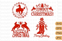 Cowboy Christmas Bundle SVG Western Xmas Rodeo Silhouette Product Image 1