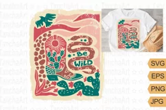 Cowgirl boots SVG Cut file Text Be Wild Cowboy Snake Tshirt Product Image 1