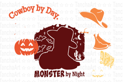 Halloween Cowboy boots Pumpkin Halloween Monster T-shirt svg Product Image 2