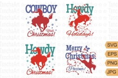 Western Christmas Bundle Cowboy &amp; Cowgirl Holiday Quotes SVG Product Image 1