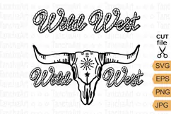 Wild West Skull Clipart SVG Rope Font Wild West Tshirt Desig Product Image 1