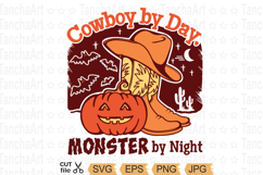 Halloween Cowboy boots Pumpkin Halloween Monster T-shirt svg Product Image 1