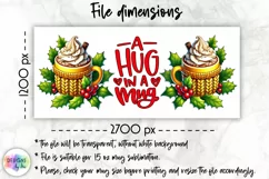 Cozy Winter Mug Wrap Design | A Hug in a Mug Coffee Mug Wrap Product Image 2