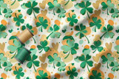 St Patrick Seamless Patterns, Shamrocks and Brushstroke Product Image 2