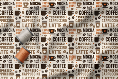 Coffee Lover Seamless Pattern, Coffeehouse Typography Product Image 2