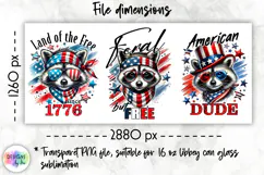 Patriotic Libbey Can Glass Wrap, 16 oz Can Glass Sublimation Product Image 2
