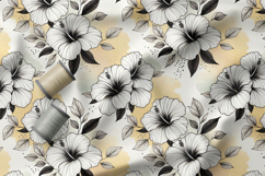Hibiscus Seamless Patterns, Artistic Floral Surface Design Product Image 2