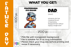 Funny Dad Mug Wrap PNG, Professional Eye Roller Dad Print Product Image 2